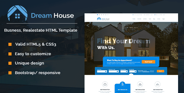Dream House | Real estate HTML template