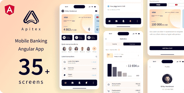 Apitex - Mobile Banking Angular App | PWA