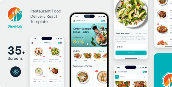 DineHub - Restaurant Food Delivery React Mobile App | PWA with Laravel Backend