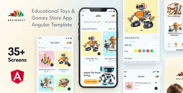 BrainNest - Educational Toys & Games Store Angular Mobile App | PWA with Laravel Backend