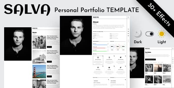 Personal Portfolio Resume CV React Template - Salva
