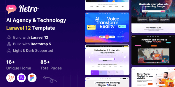 Retro - AI Agency & Technology Laravel 12 Template