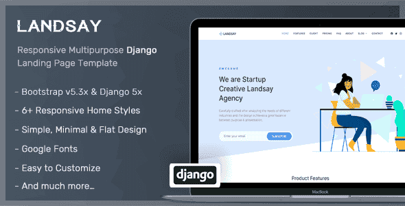 Landsay - Django Landing Page Template