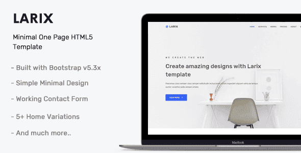 Larix - Minimal One Page HTML5 Template