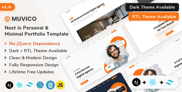 Muvico - Next.js Personal & Minimal Portfolio Template