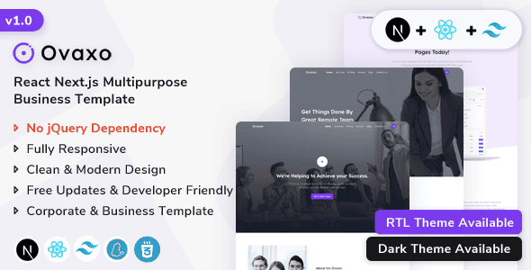 Ovaxo - React Nextjs Business Template