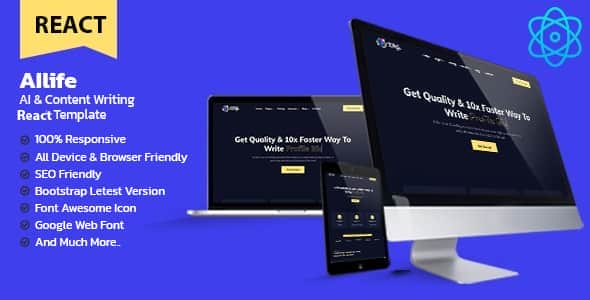 AIlife - AI Content Generator & Writing React Template