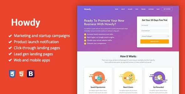 Howdy - Multipurpose High-Converting Landing Page WordPress Theme