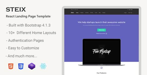 Steix React - Landing Page Template