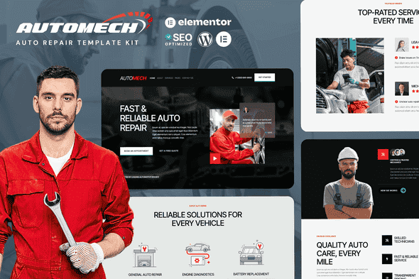 Automech - Auto Repair Service Elementor Template Kit