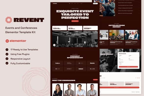 Revent - Events & Conferences Elementor Template Kit