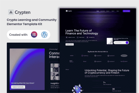 Crypten - Crypto Learning and Community Elementor Template Kit