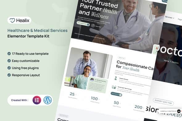 Healix - Healthcare & Medical Services Elementor Template Kit