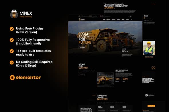 Minex - Mining & Industry Elementor Template Kit