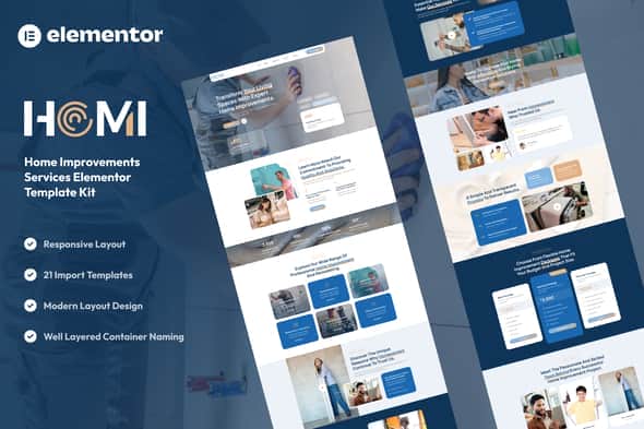 Homi - Home Improvement & Repair Services Elementor Template Kit