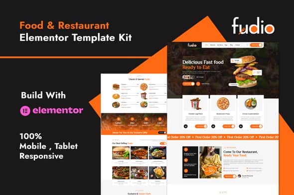 Fudio - Food & Restaurant Elementor Template Kit