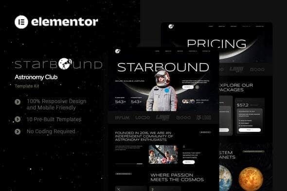 Starbound - Astronomy Club Elementor Template Kit