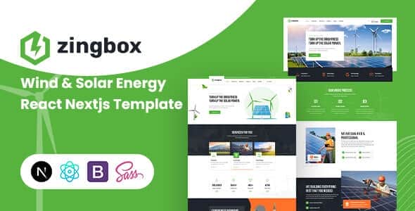 Zingbox – Wind & Solar Energy React Nextjs Template