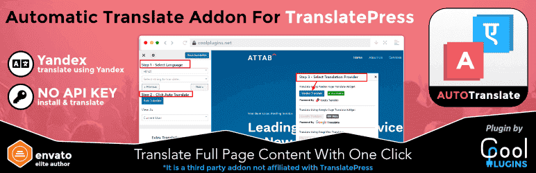 Automatic Translate Addon For TranslatePress pro