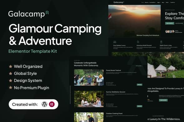 Galacamp - Glamour Camping & Adventure Elementor Template Kit