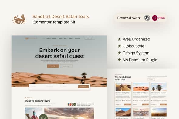 Sandtrail - Desert Safari Tours Elementor Template Kit