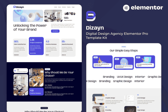 Dizayn - Digital Design Agency Elementor Pro Template Kit