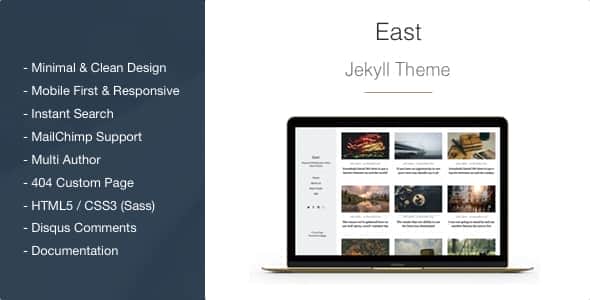 East - Minimal and Clean Jekyll Blog Theme