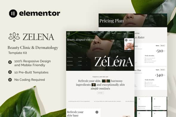 Zelena - Beauty Clinic & Dermatology Elementor Template Kit