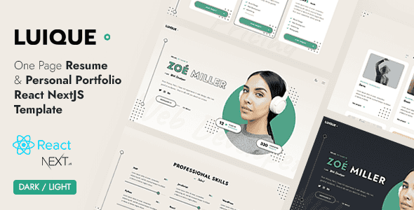 Luique - Personal Portfolio React NextJS Template