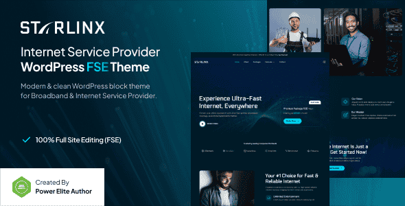 Starlinx – Broadband & Internet Service Provider Gutenverse FSE WordPress Theme