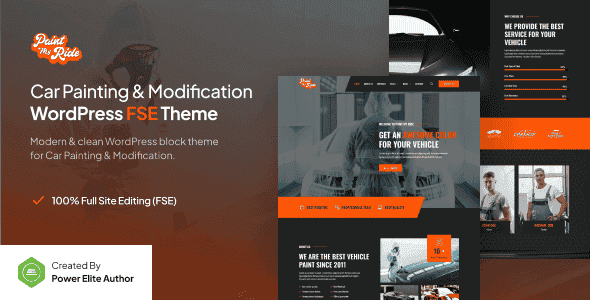 PaintMyRide – Car Painting & Modification Gutenverse FSE WordPress Theme