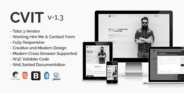 CVIT | Multipurpose Personal Portfolio / vCard / CV / Resume Template