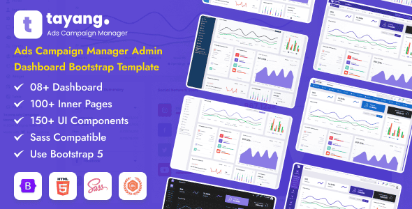 Tayang Ads Campaign Manager Admin Dashboard Bootstrap Template