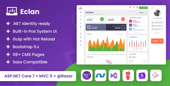 Eclan – ASP.NET Core & MVC Ads Campaign Admin Dashboard Template