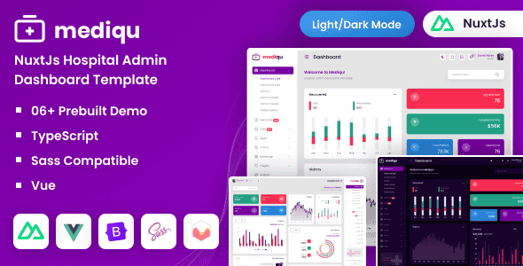 Mediqu - Nuxt Js Hospital Admin Dashboard Template