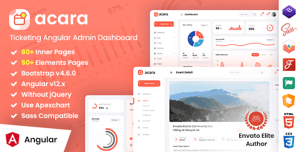 Acara - Ticketing Angular 12 Admin Dashboard Template