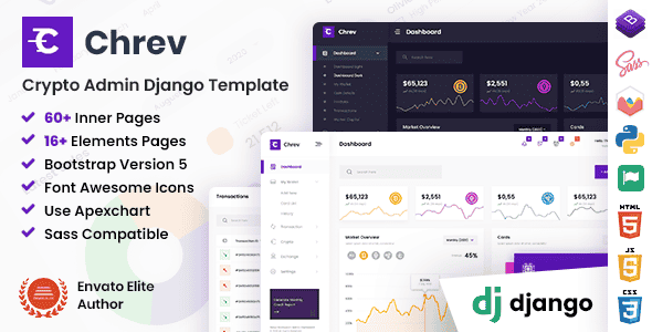 Chrev - Crypto Admin & Dashboard Python Django Template