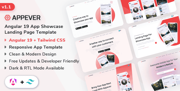 Appever - Angular 19 App Landing & App Showcase Template