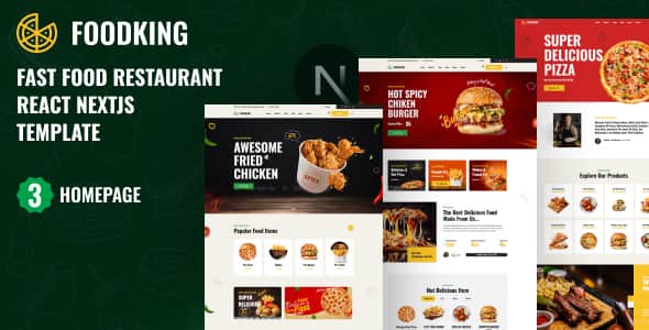 Foodking - Fast Food Restaurant React NextJS Template