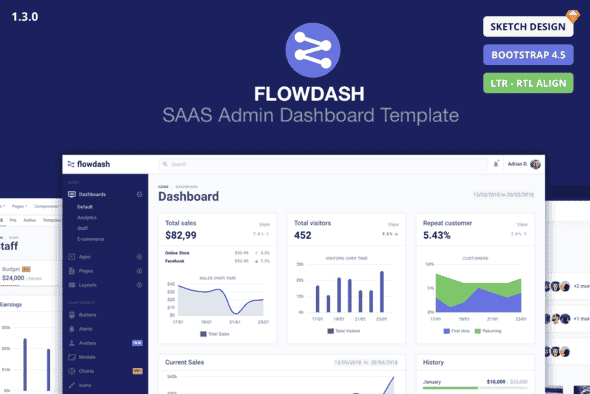FlowDash - SAAS Admin Dashboard Template