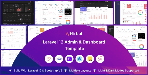 Mirbal - Laravel 12 Admin & Dashboard Template