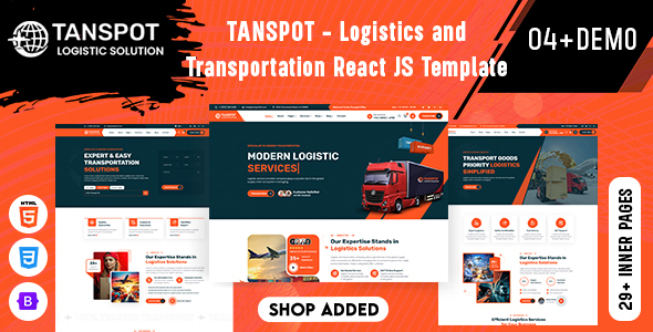 Tanspot - Logistics and Transportation React JS Template